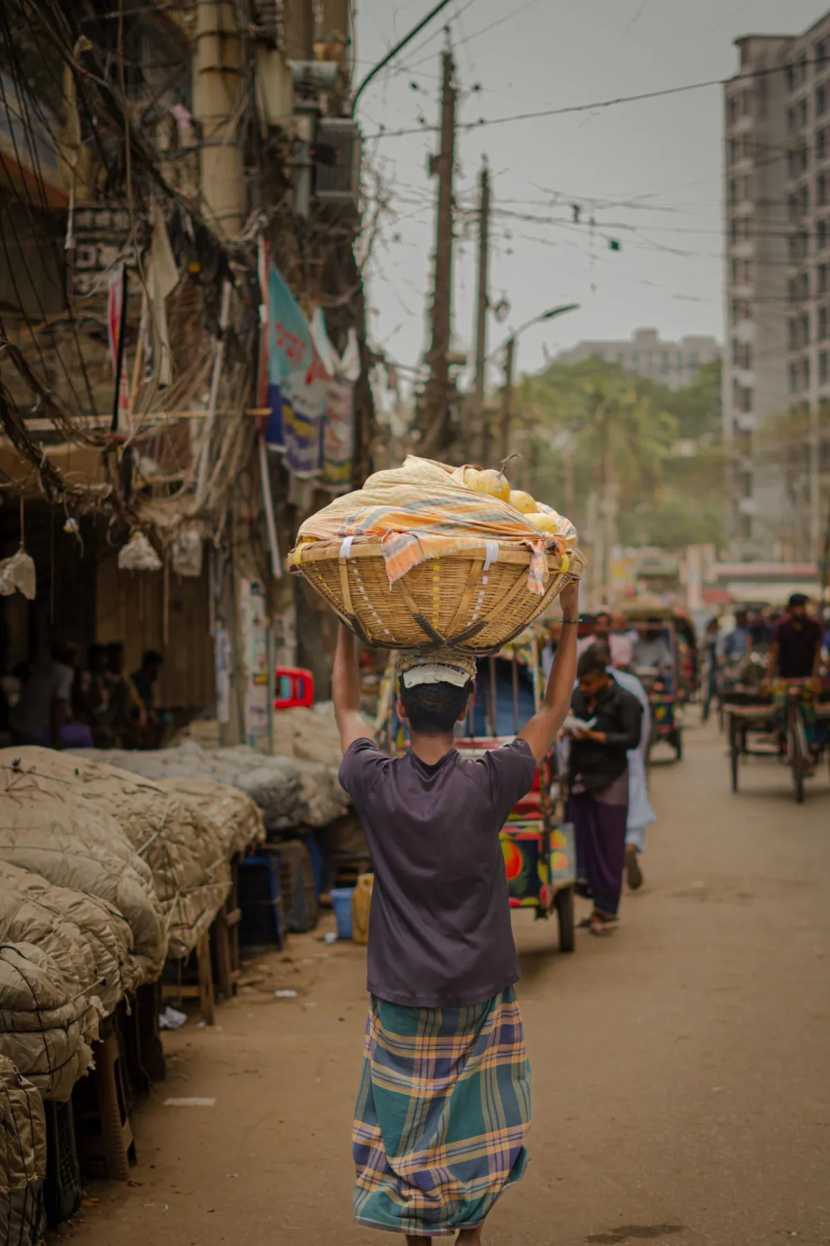 The vibrant street commerce of Old Dhaka's lanes